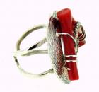 Anello argento 925 %° con corallo cod.G058